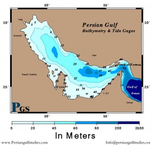 تصویر شماتیک عمق خلیج فارس